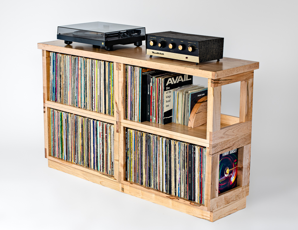 DOUBLE WIDE MAPLE RECORD SHELF : NEW!