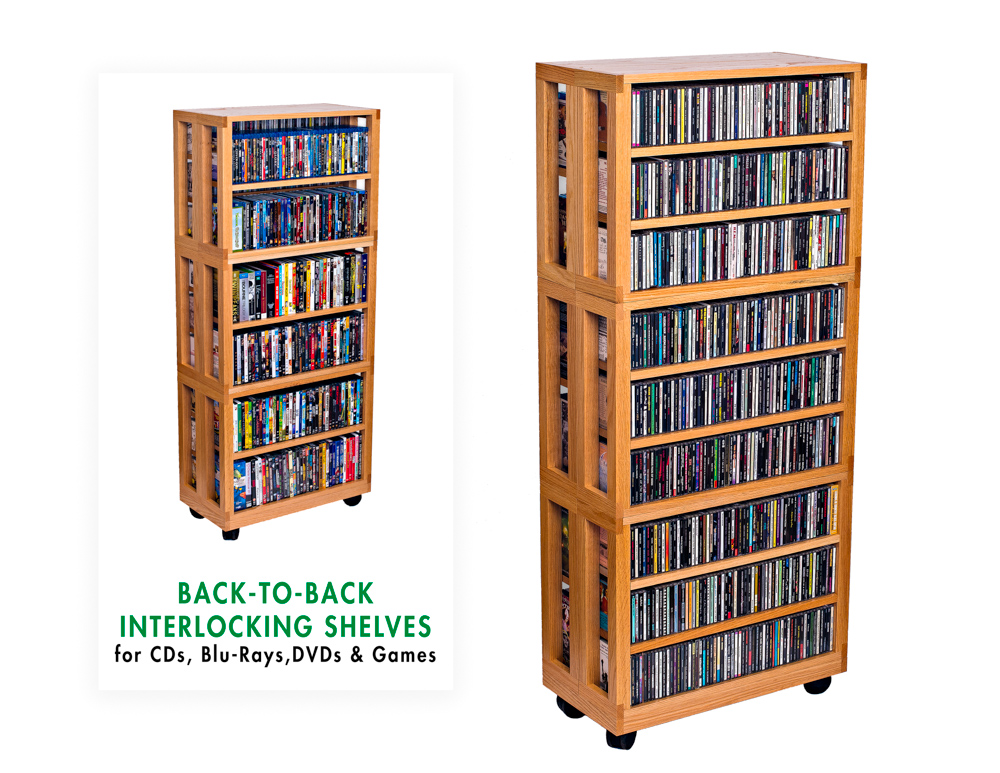 OAK MEDIA SHELF CAROUSEL : NEW!